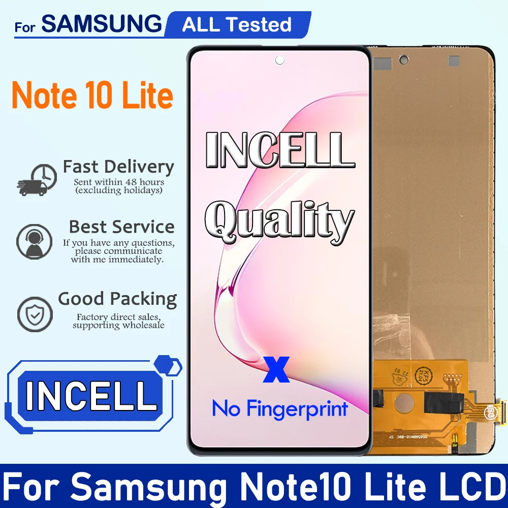 6.7'' incell LCD For Samsung Galaxy Note 10 Lite LCD Display Touch Screen For Samsung Note10 Lite N770F LCD Digitizer Assembly