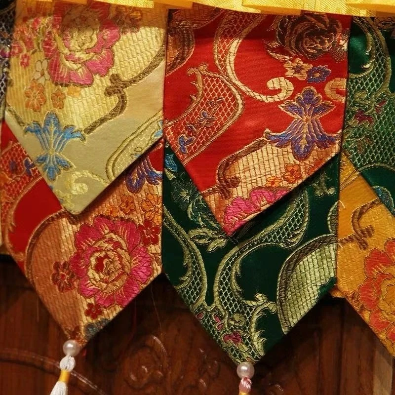 Tibetan Prayer Flag Five-Color Drapery Buddhist Altar Eight Auspicious 1m Curtain Wall Hanging Curtain Buddhist Item Decoration