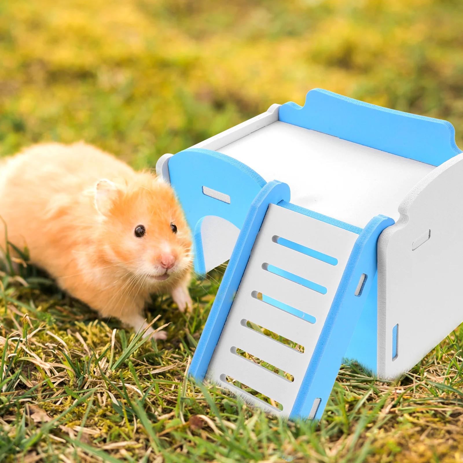 

1pc Wooden Hamster House Climbing Toy Hideout Playground Hut Nest Pet Molar Toys Mouse Hut Safe Rest Supplies