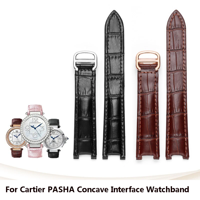 

Genuine leather Watch Strap for Cartier PASHA W31074M7 WSPA0012 WJ120251 W3108555 Concave Interface Watchband Bracelet 20*12mm