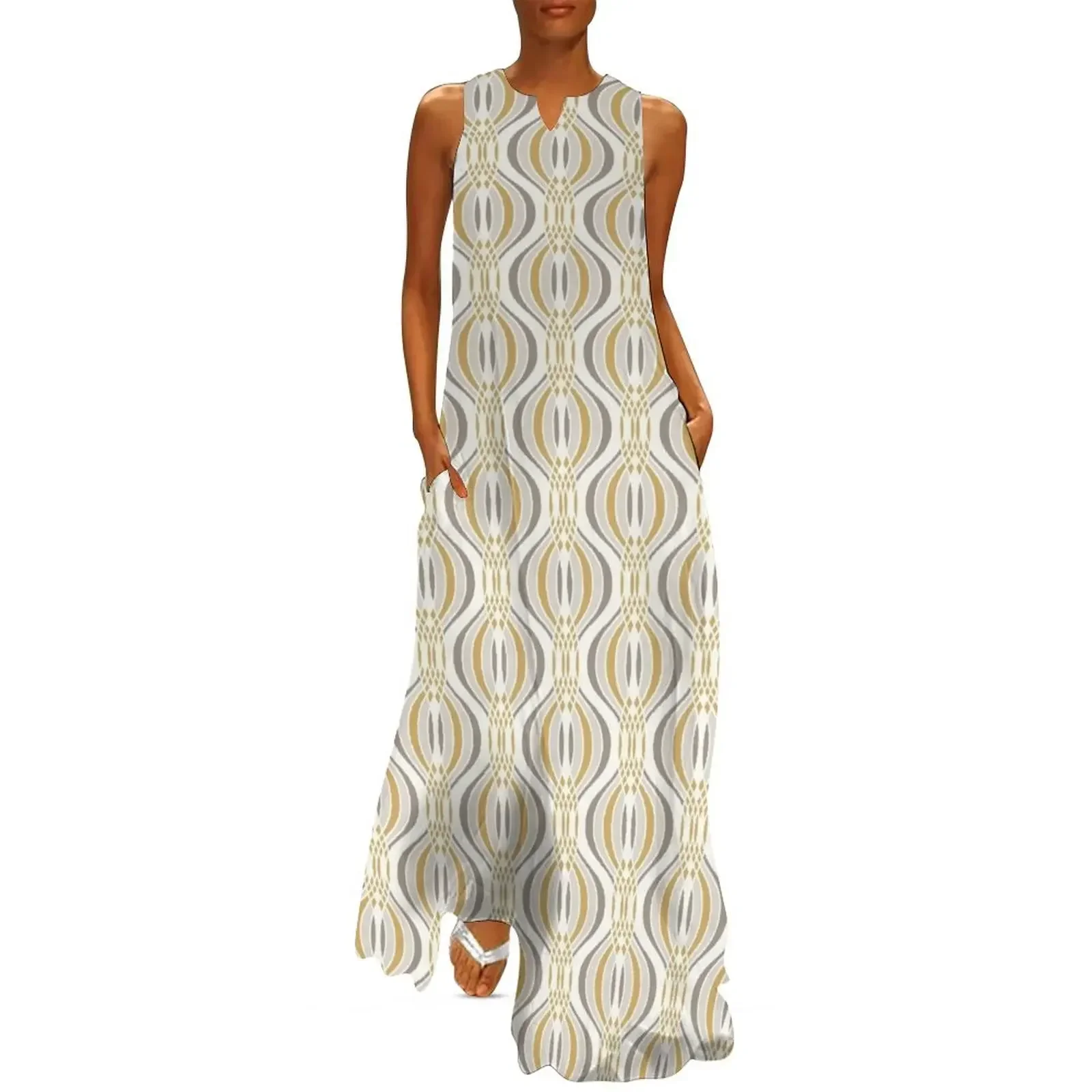 

Mid Century Modern MCM Ogee Long Dress beach outfits for women women's summer dresses 2025 Prom gown Dress