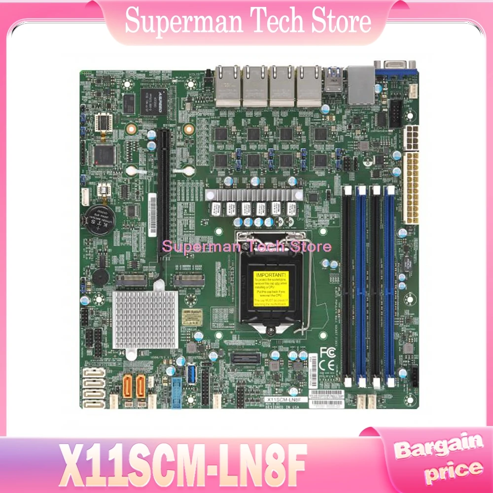 For Supermicro Server Motherboard 8th/9th Gen. Core i3 Xeon E-2100/2200 Processor LGA1151 X11SCM-LN8F