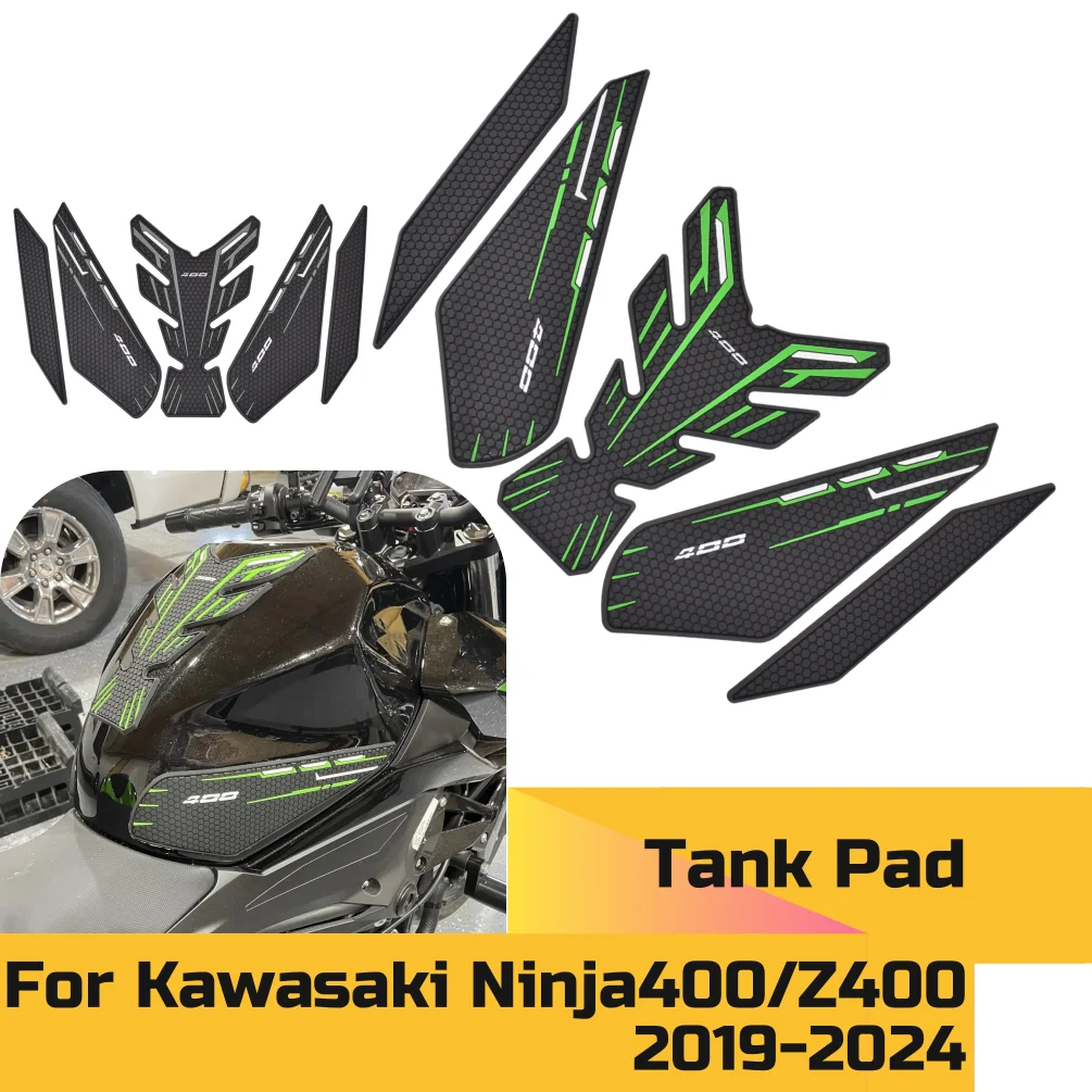 

For Ninja 400 Side Fuel Tank Stickers Pad Sticker For Kawasaki Ninja400 Z400 2019-2024 2023 Motorcycle Knee Grip Traction Decal