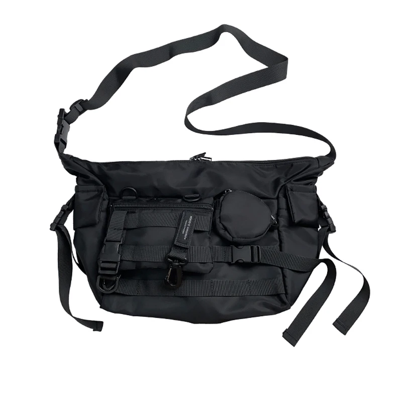 Men Messenger Bag Street Trendy Tactical Functional Shoulder Waterproof Bags Hip Hop Streetwear Oxford Bag