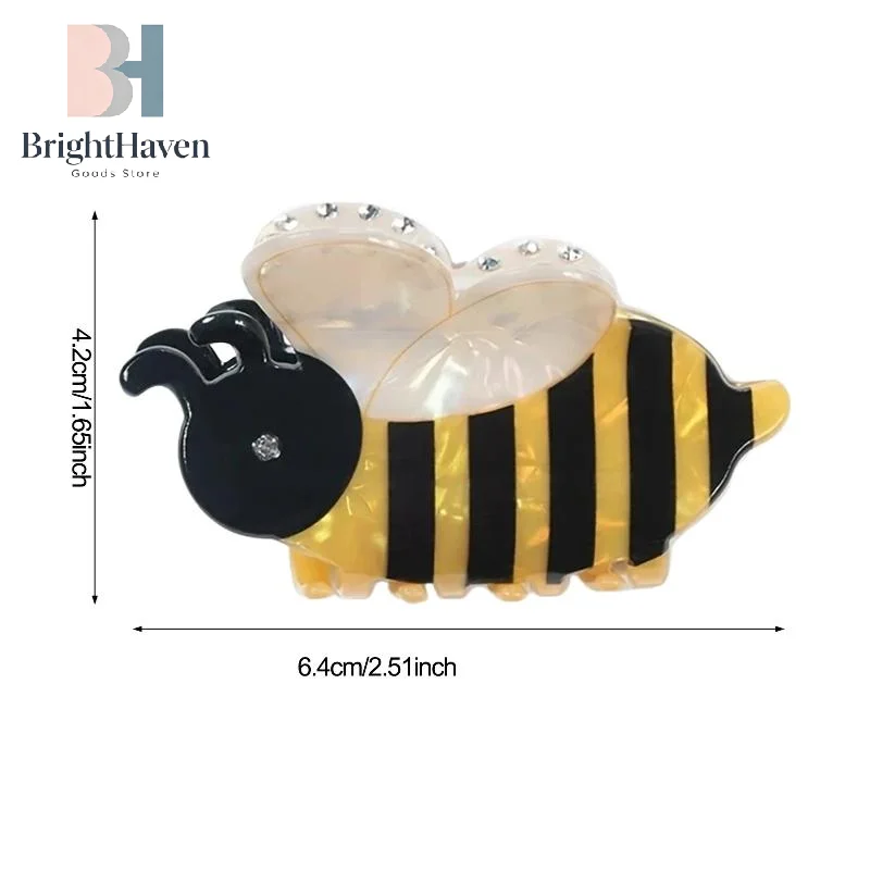 Cartoon Hair Claw For Women Cute Bee Ball Shape Shark Hair Gripper Claw Creative Acrylic Animal Hair Clip Girls Hair Accessories view 6