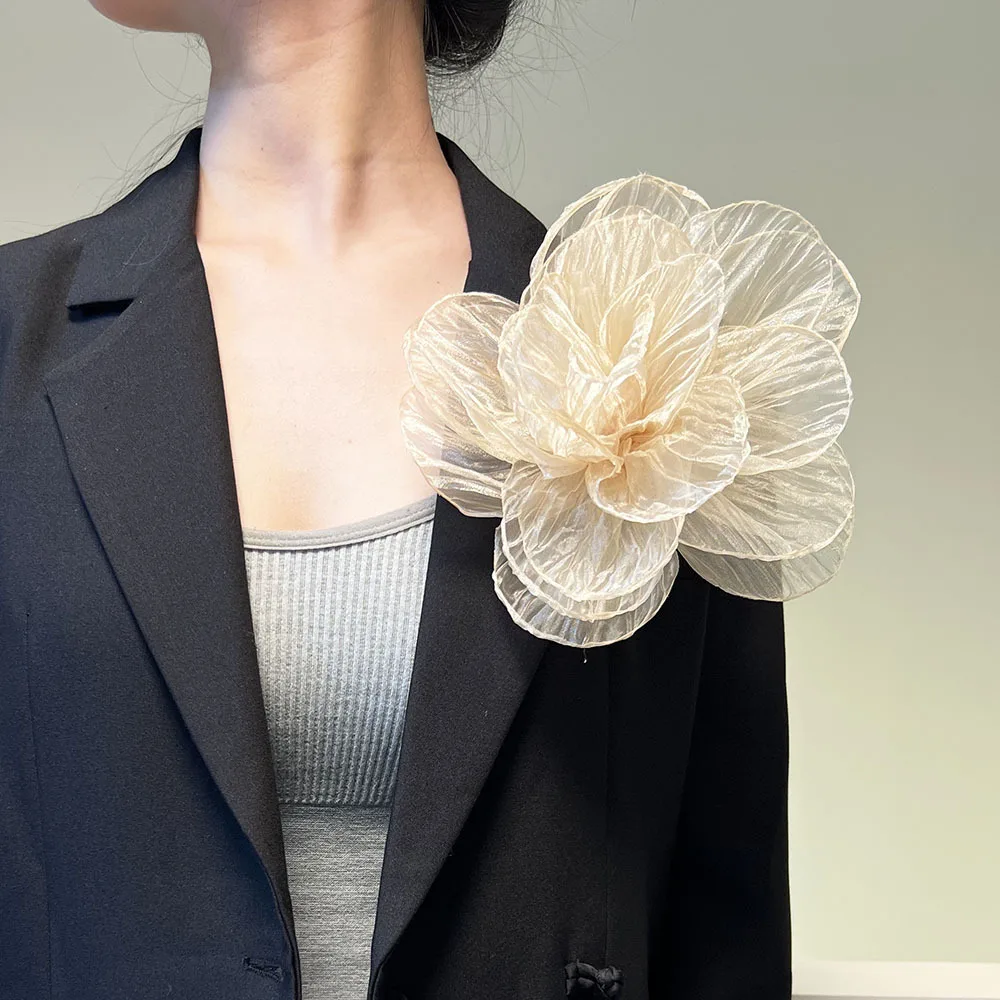 20cm oversized, trendy, ethereal floral fabric appliqué for DIY clothing, shoes, bags, and accessories.
