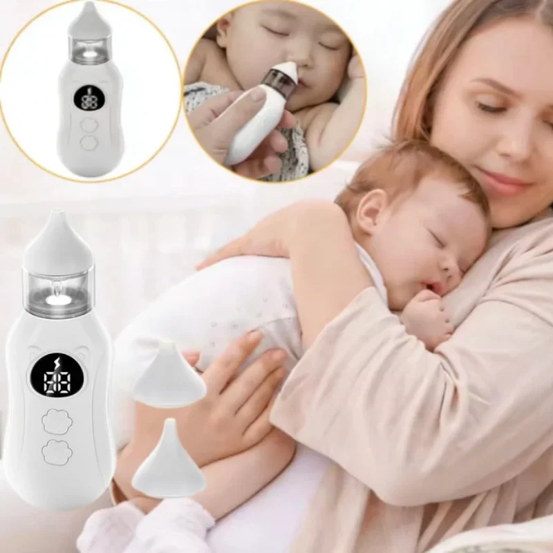 Electric Baby Nasal Aspirator Handheld Integrated Nose Cleaner For Newborn Infant Snot Booger Remover Nose Care Device