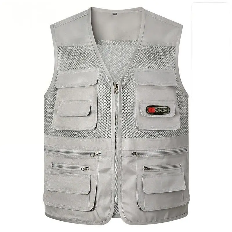 Men Summer Mesh Camo Vest Multi-pocket Breathable Fishing Photography Waistcoat
