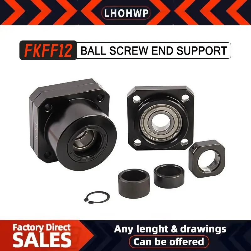 نهاية المسمار FK12 FF12 تدعم دعم نهاية المسمار الكروي CNC جزء FKFF12