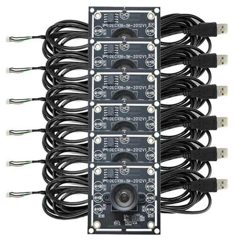 6PCS 100 Degree Camera Module 1MP OV9732 1280X720 USB Free Driver Manual Focus,With 3 Meter Cable For Winxp/7/8/10