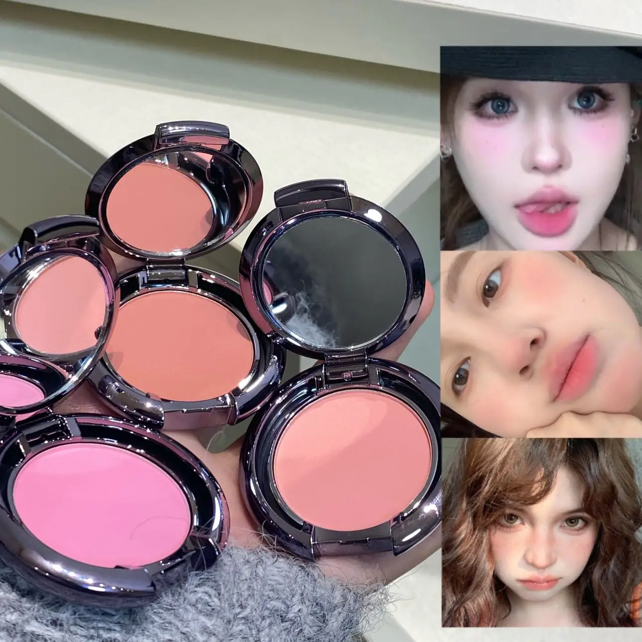 Velvet Soft Mist Blush, Not Easy to Clump, Color Can Be Layered, Suitable for All Skin Tones, Beginner-Friendly, Everyday Party Cheek Makeup
