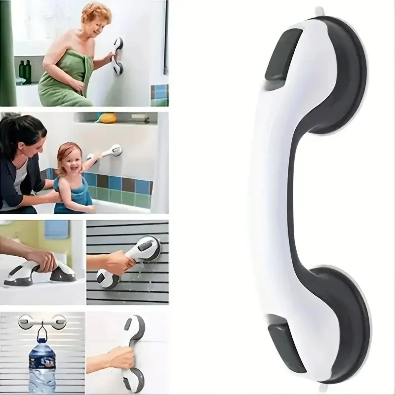 New Shower Handle Grab Bars Ultra Grip Dual Locking Safety Suction Cups Helping Handle Anti Slip Support for Toilet Bathroom