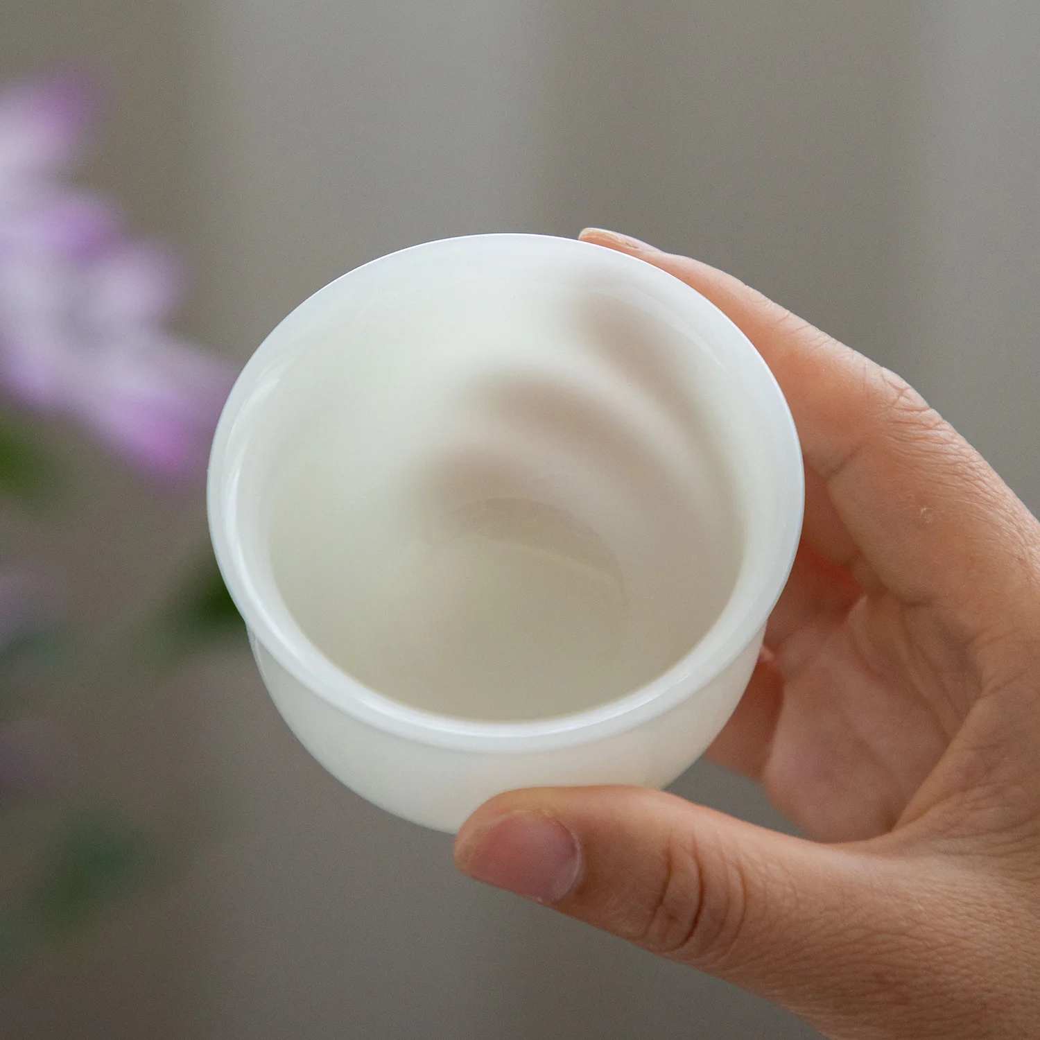 Ice-like Unprocessed Jade Hand-Painted Ceramic Cup Blanc De Chine Personal Tea Portable Storage Bag Wholesale Price