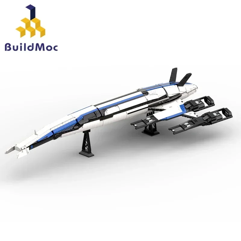 

BuildMoc Commander Mass Effect Нормандия SR-2 Набор строительных блоков для кораблей SR-1 Космический корабль Игры-истребитель Кирпичи Детские игрушки Подарки