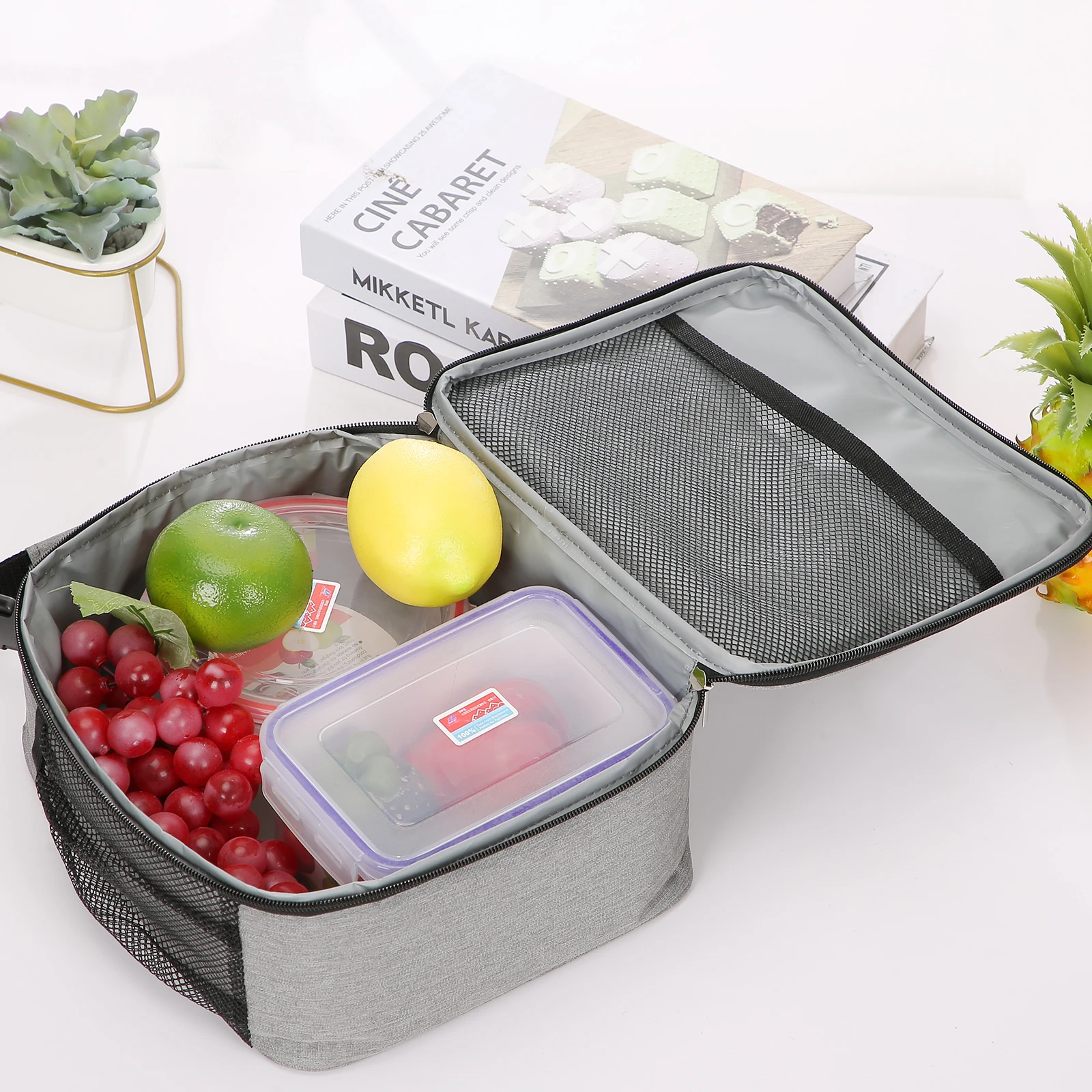 Mittagessen Tasche Wärmedämmung Lunch Box Lagerung Handtasche Einfarbig Multifunktionale Kind Schule Mittagessen Taschen Picknick Lebensmittel Beutel Neue – Detail 9