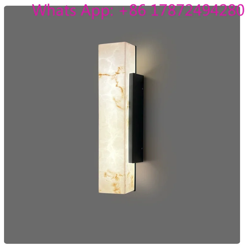 Outdoor Waterproof Artificial Alabaster Wall Sconce Exterior Decoration Light for Backyard Villa Gate Porch Strip LED Wall Lamp