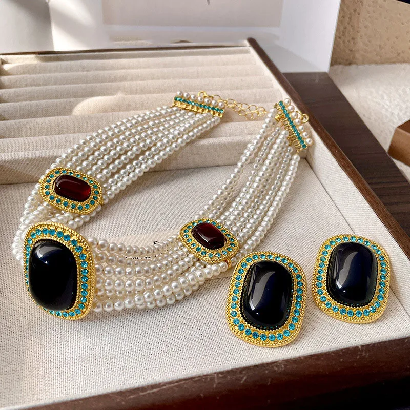 Luxury Temperament Geometry Simulated Pearl Necklace For Women Wedding Gifts Delicate Design Accessories