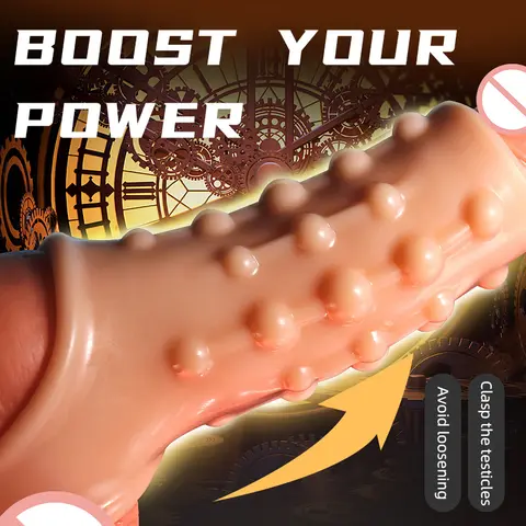 2PCS Reusable Peniss Enlargement Sleeves Realistic Textured Cock Ring sexx Toy Enlarger Condom Soft Peniss Sleeve for Men Couples