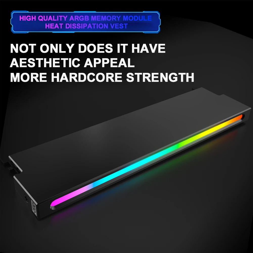 Memory Module Heatsink 5V 3PIN ARGB AURA Sync Aluminum Alloy Memory Module Cooler DDR3 DDR4 DDR5 for Desktop Computer PC Memory