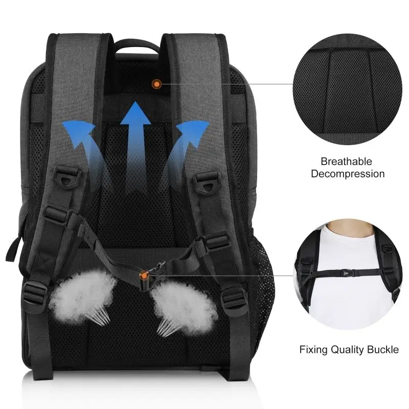 PULUZ Outdoor Portable Camera Dual Shoulders Backpack Laptop Bag for Canon Nikon Sony Digital Camera Accessories