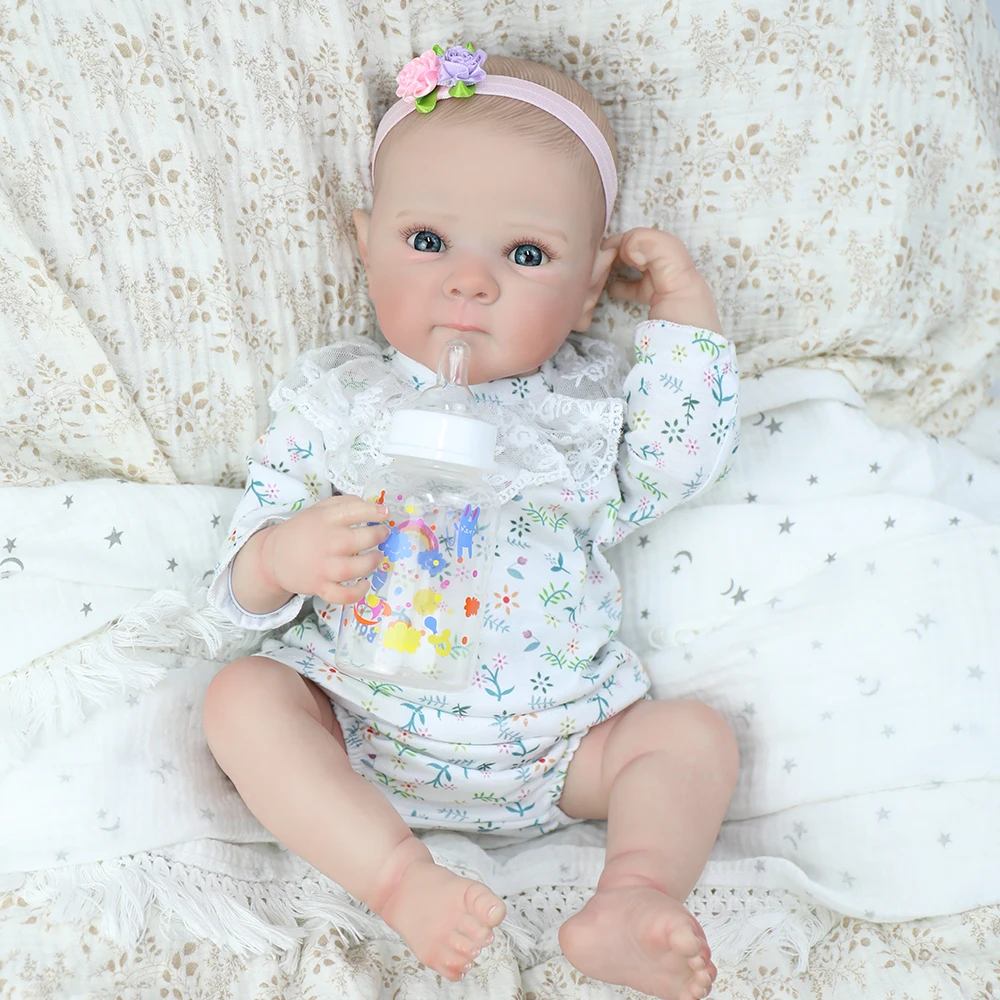 Muñecas Reborn Bettie de 18 pulgadas, cuerpo completo, tacto suave, hecho a mano, muñeca recién nacida, piel 3D, venas visibles para niña, regalos de cumpleaños