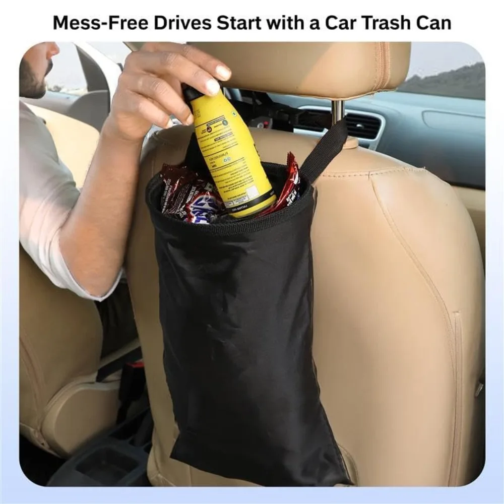 Universal Car Garbage Bag Back Seat Headrest Litter Trash Garbage Can