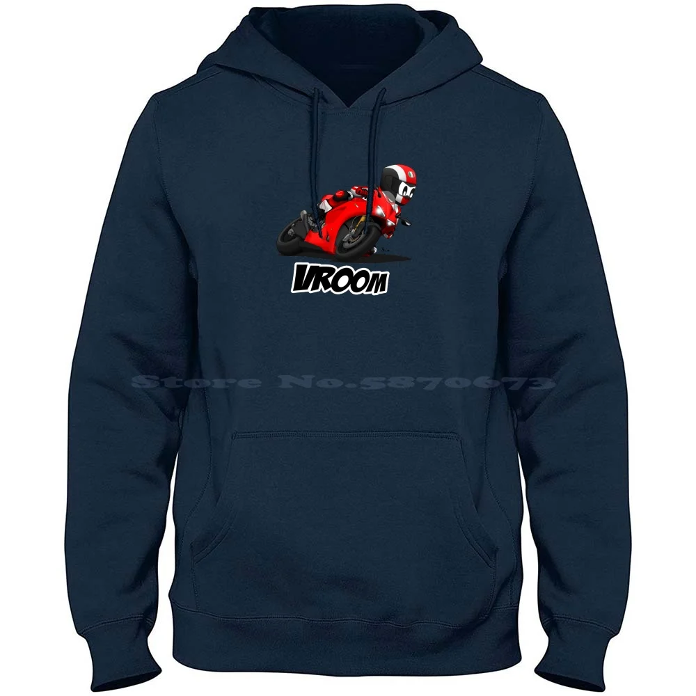 

Motorcycle Cartoon #red Rocket 100% Cotton Hoodie Motorcycle Motorbike Moto Racing Super Sbk Two Wheels Classic Motorsport