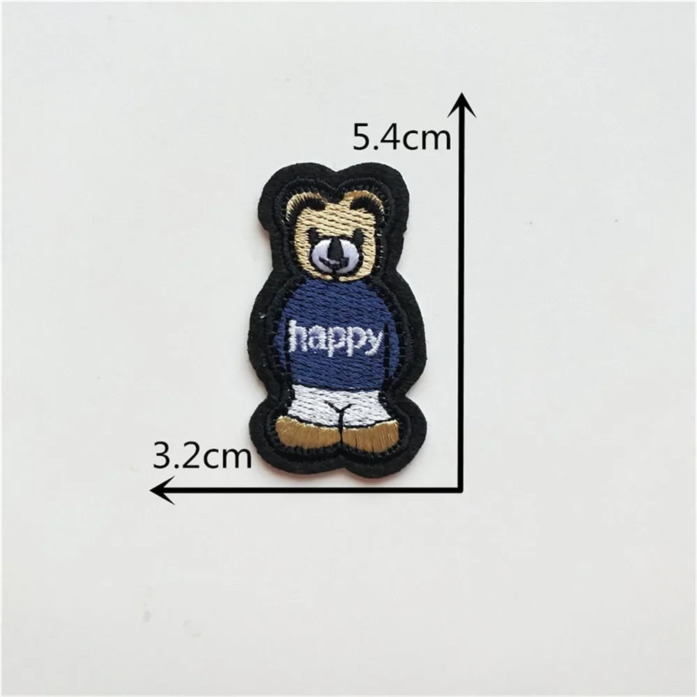 Hot sale Cartoon bear Embroidery Patch Clothes Stickers DIY Cute panda Iron On Patches For Clothing Badges Applique Accessoires