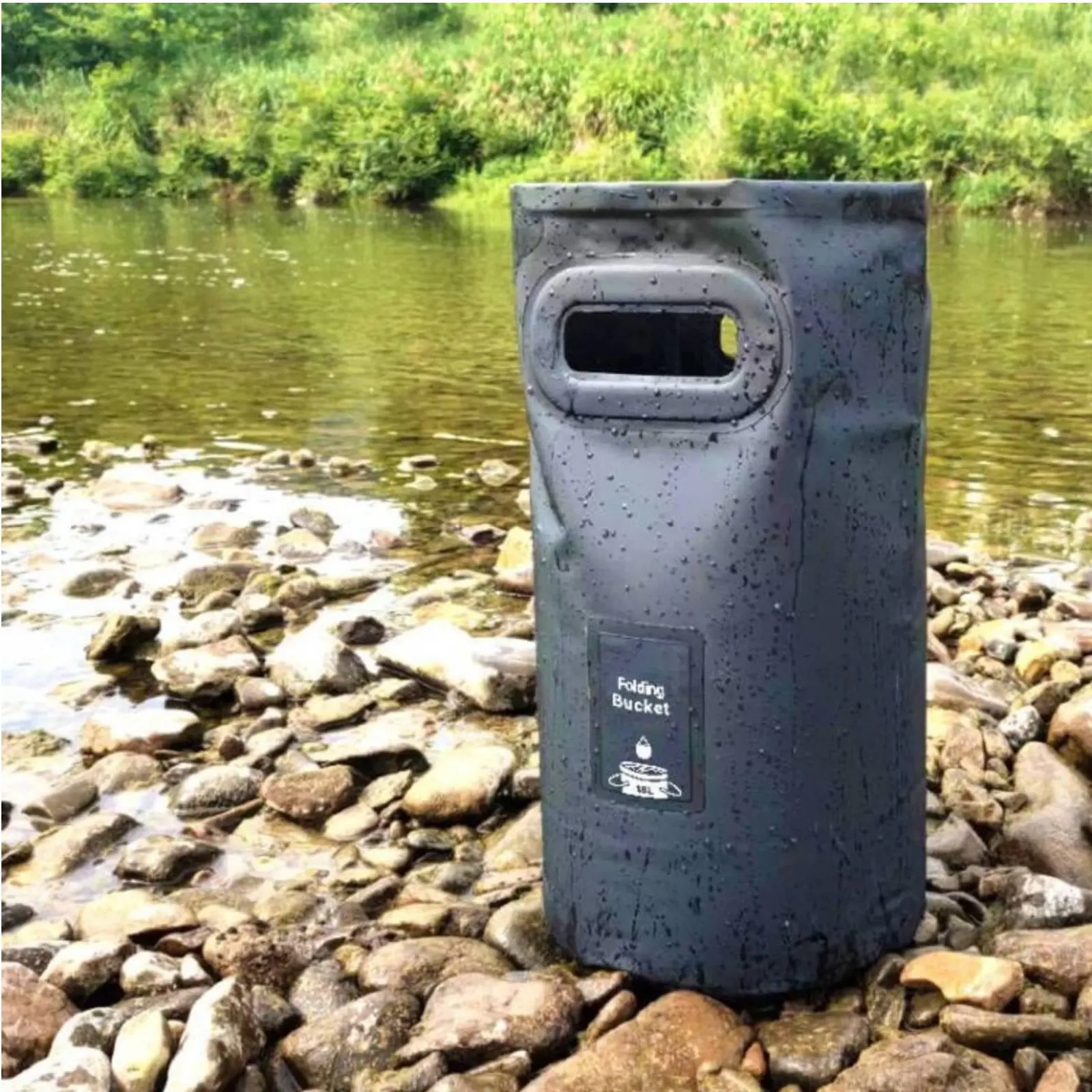 

Folding Pail Foldable Foldable Water Carrier Portable Water Pail Waterproof Outdoor Gear Lightweight for Fishing, Outing