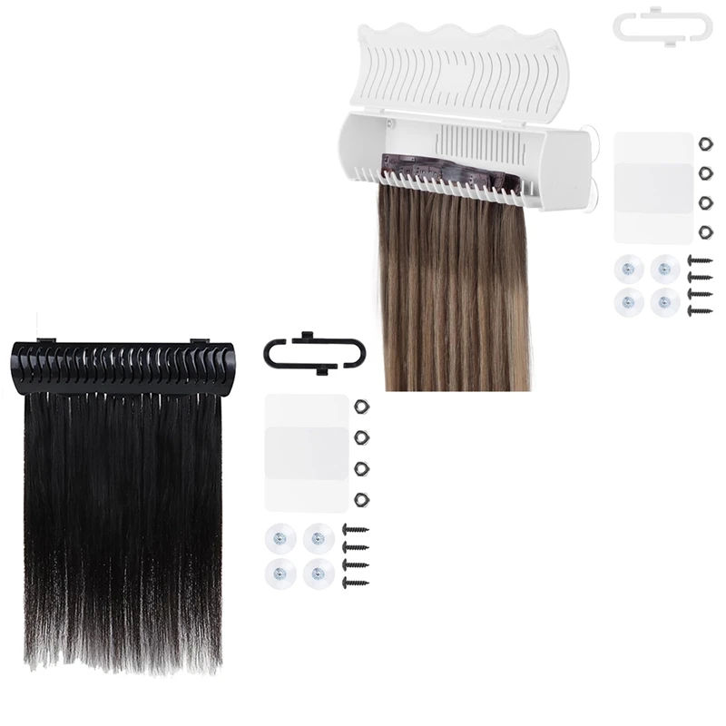 ABKJ-Hair Extension Holder Stand For Styling, 4 Installation Modes With Tool, Hair Extension Holder Designed For Washing