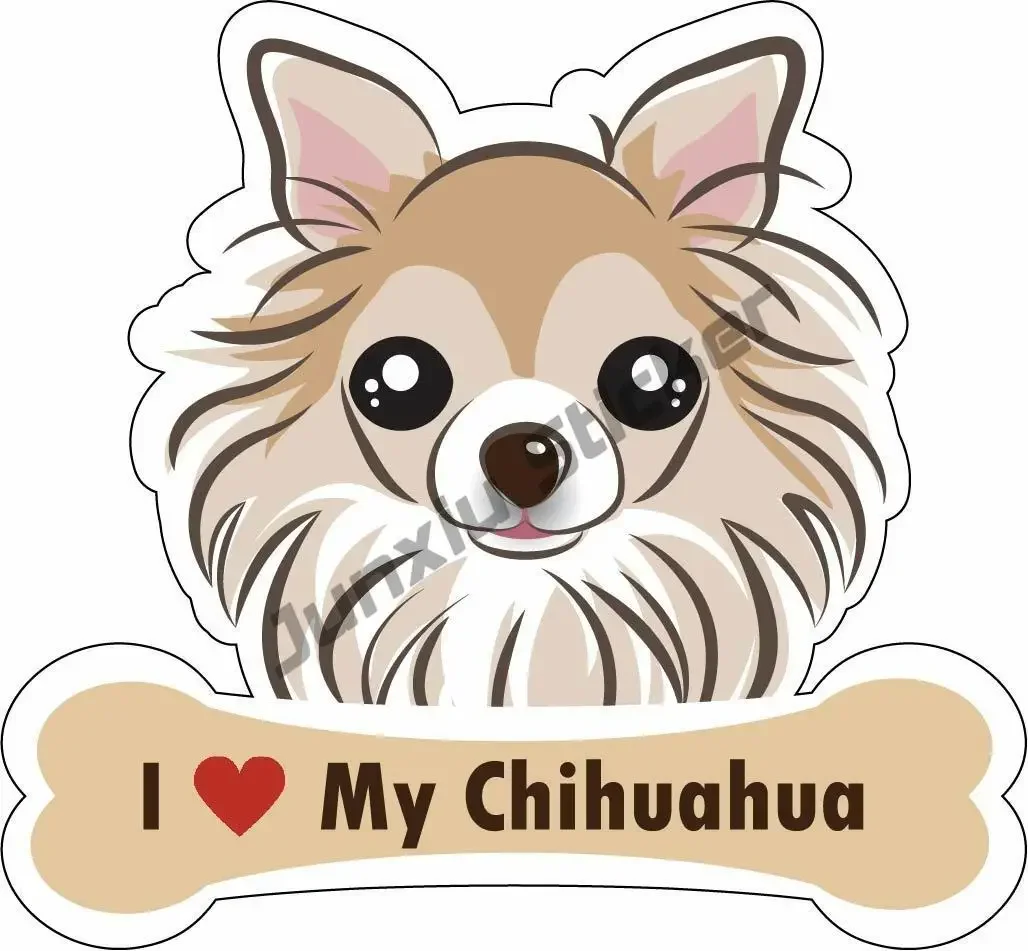 Chihuahua Dog Car Stickers 3D Graphics Anime Comic Sign Vinyl  Decal JDM Waterproof RV VAN Fine Animals Car Accessories KK13cm