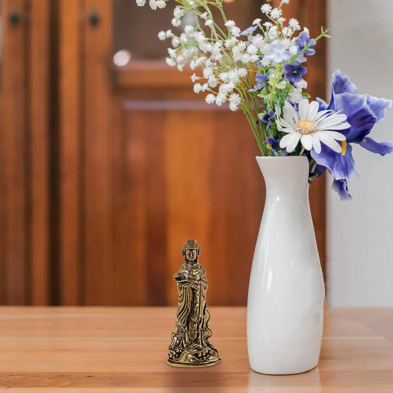 

Crafts Home Decor Mini Chinese Blessing Figurine Golden Copper Brass Figurines