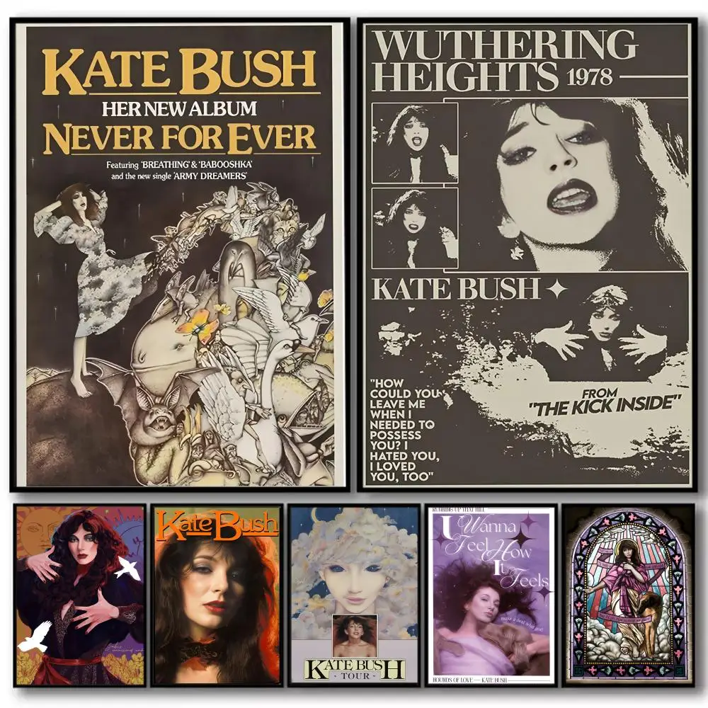 Singer K-kate Bush Painting Calligraphy High-Quality Cotton Canvas Poster Wall Art for Living Room Modern Coffee House Decor