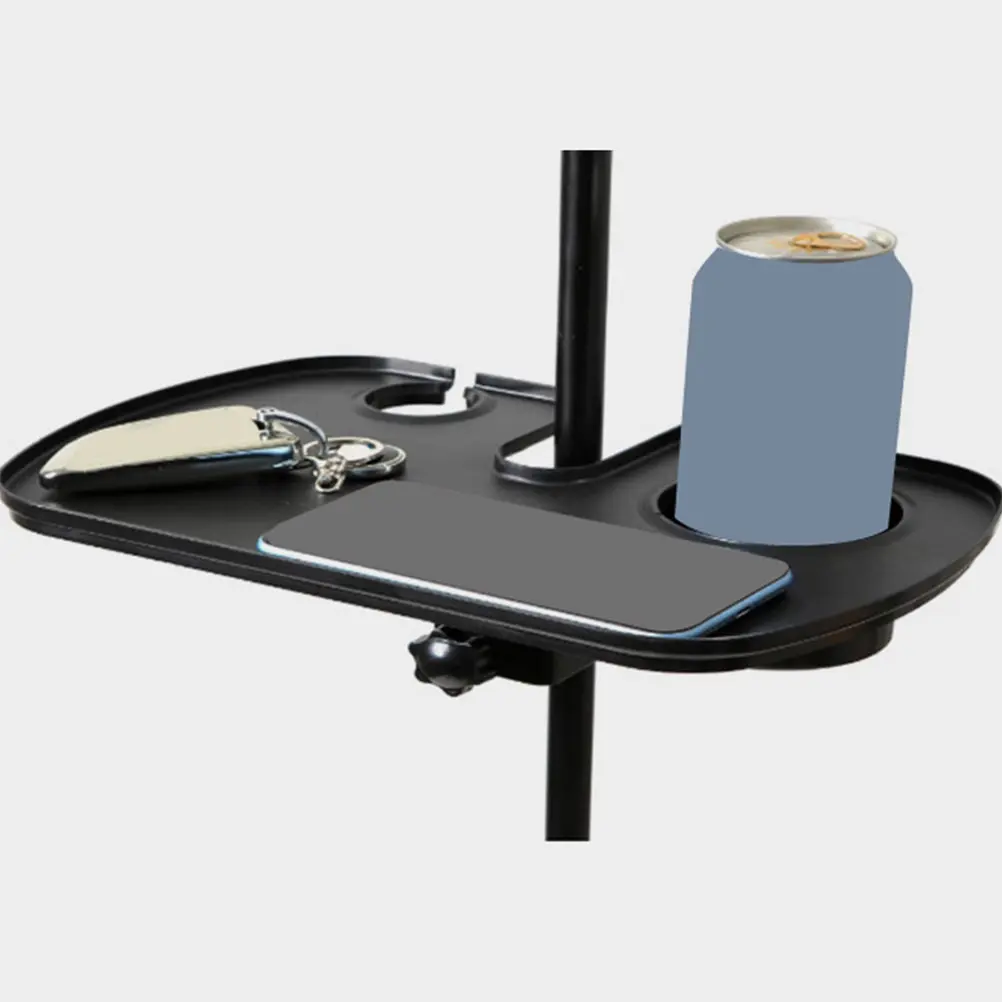 Sturdy PP Microphone Stand Tray Clamp-on Height Adjustable Broadcast Accessory Shelf for Mic Stand Sound Card Mobile Phone