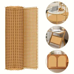 Plastic Rattan Webbing Roll, Handwoven Synthetic Poly Rattan, Faux Cane Mesh-Open Weave, for DIY Home Decor Projects（40cm/15.7in
