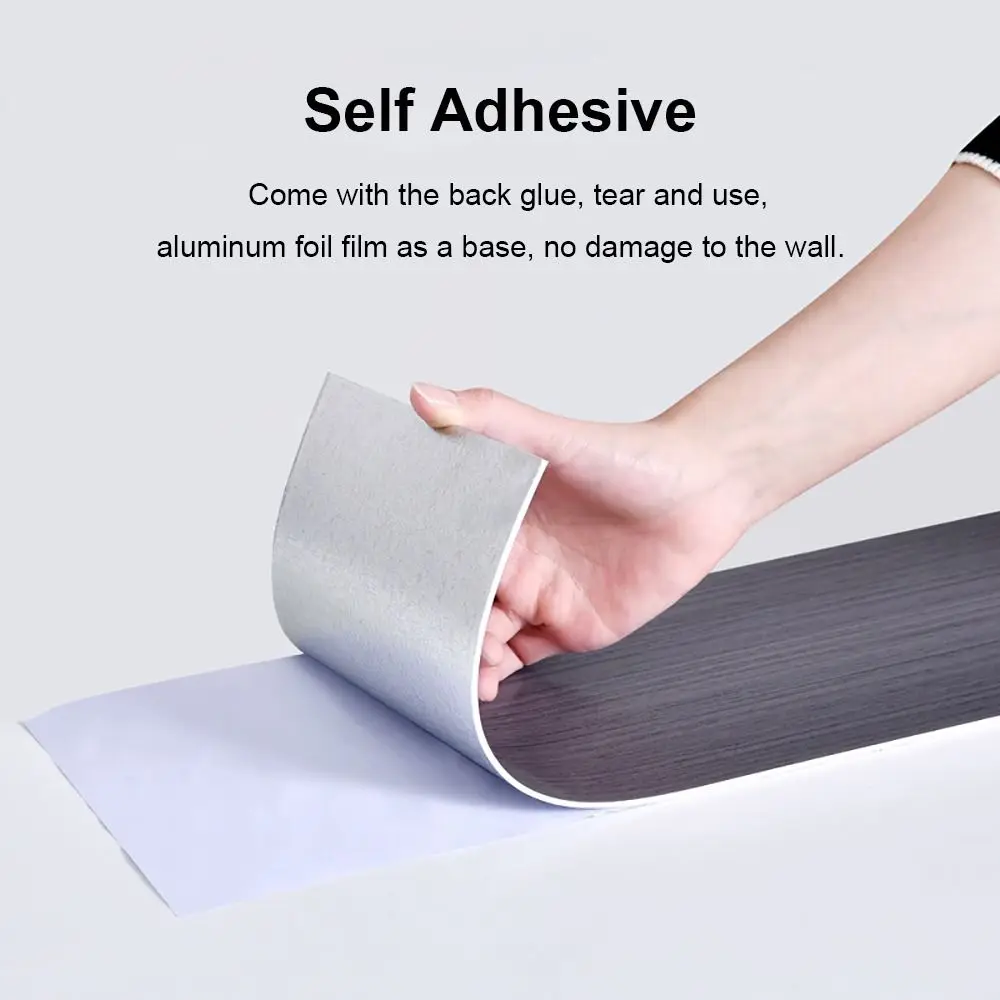 Home Decor Self Adhesive Skirting Line Wood Grain Windowsill Floor Tile Sticker Waterproof Living Room Corner Wallpaper