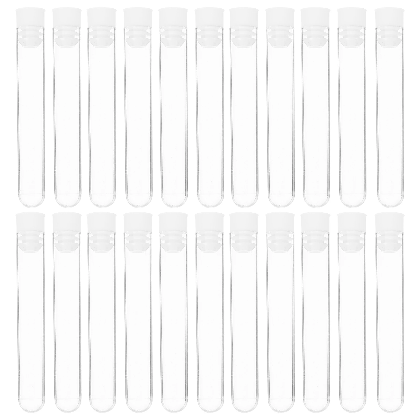 

50pcs 16X100Mm Clear Plastic Test Tube Durable Bpa-Free Leak-Proof Cap Lotion Sample Storage Travel Container For