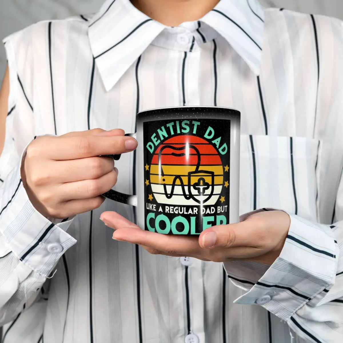 Dentist Dad Like Regular Dad Only Cooler Dental Mug Funny Ceramic Coffee Cups Tea Mugs Milk Cup Drinkware Gifts for Friends