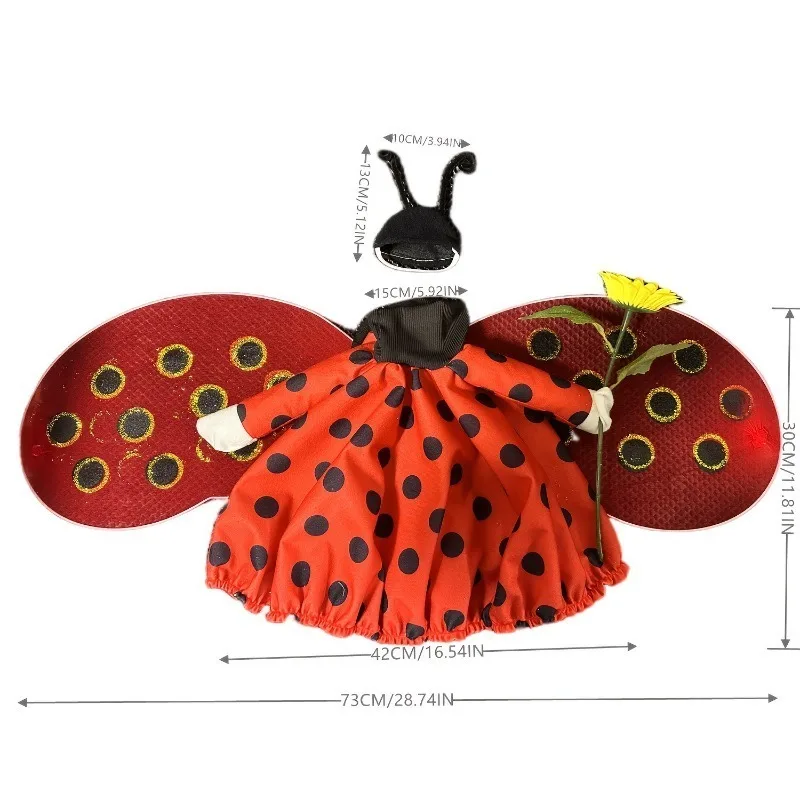 No Goose 2026 Goose Worm Costume 2-in-1 Bee and Ladybug Costume for 23 Inch White Statue Spring Garden Party