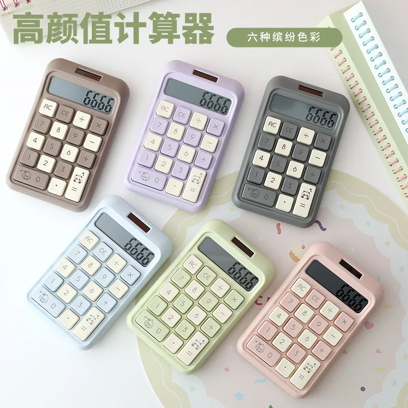 

Cute Calculator for Office Use Candy-Colored, Stylish Solar-Powered Dual-Power Option Ideal for Student Budgeting