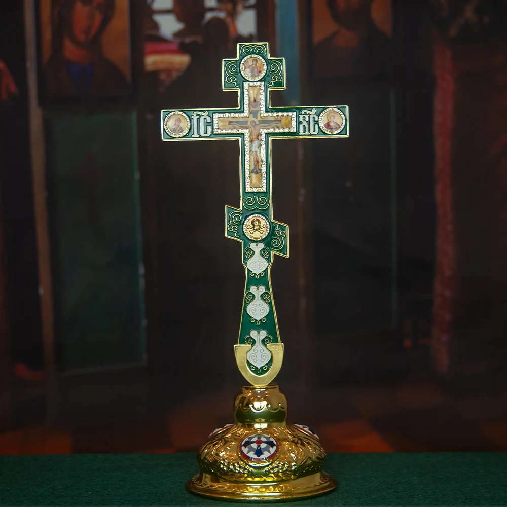 HTISOK Prächtiges Orthodoxes Griechisches Segenskreuz für Kirchendekoration und den persönlichen Gebrauch – Detail 16