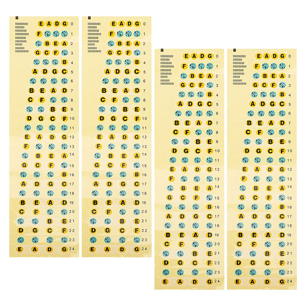 

4 Pcs Bass Fingerboard Stickers Fret Label Number Accessories Acoustic Guitar Learning Notes