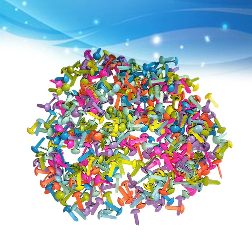 100 Pcs Mini Round Brads Pastel Supplies Scrapbooking Tools Lasting No Fade Easy Install For Photo Ribbon