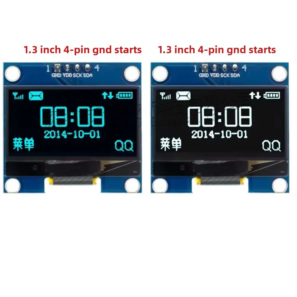 1.3 - inch White/Blue 12864 OLED LCD Display Module with I2C/IIC Communication, 4 - pin or 7 - pin