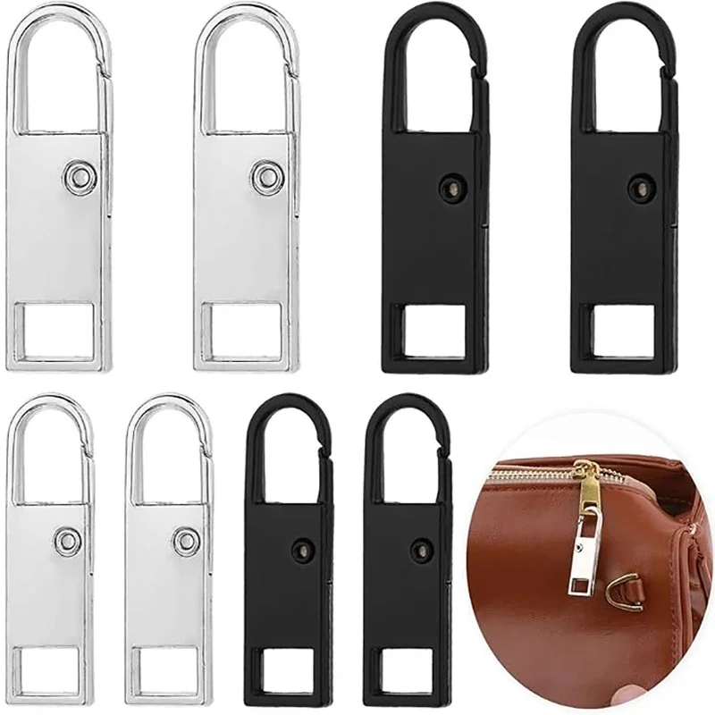 5/10Pcs Replacement Zipper Pull Detachable Metal Luggage Replacement Zipper Pulls Slider Fixer Repair Kit for Suitcases Handbags