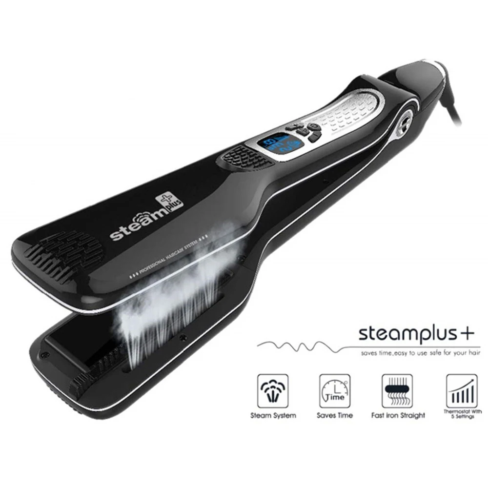 Hair Curlers For Women Hair Straightener Steam Titanium Ceramic Flat Iron Professional Electric Comb Hair Curling Iron Styler