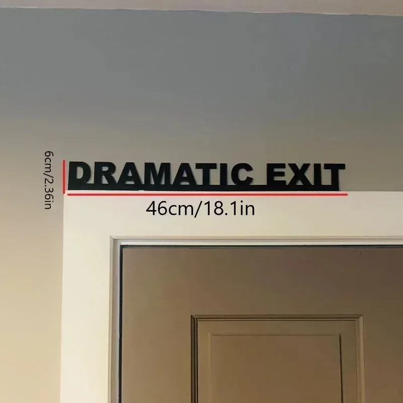 Modern Metal 'Dramatic Exit' Door Topper 1pc Versatile Wall Art & Shelf Decor for Weddings Halloween Christmas