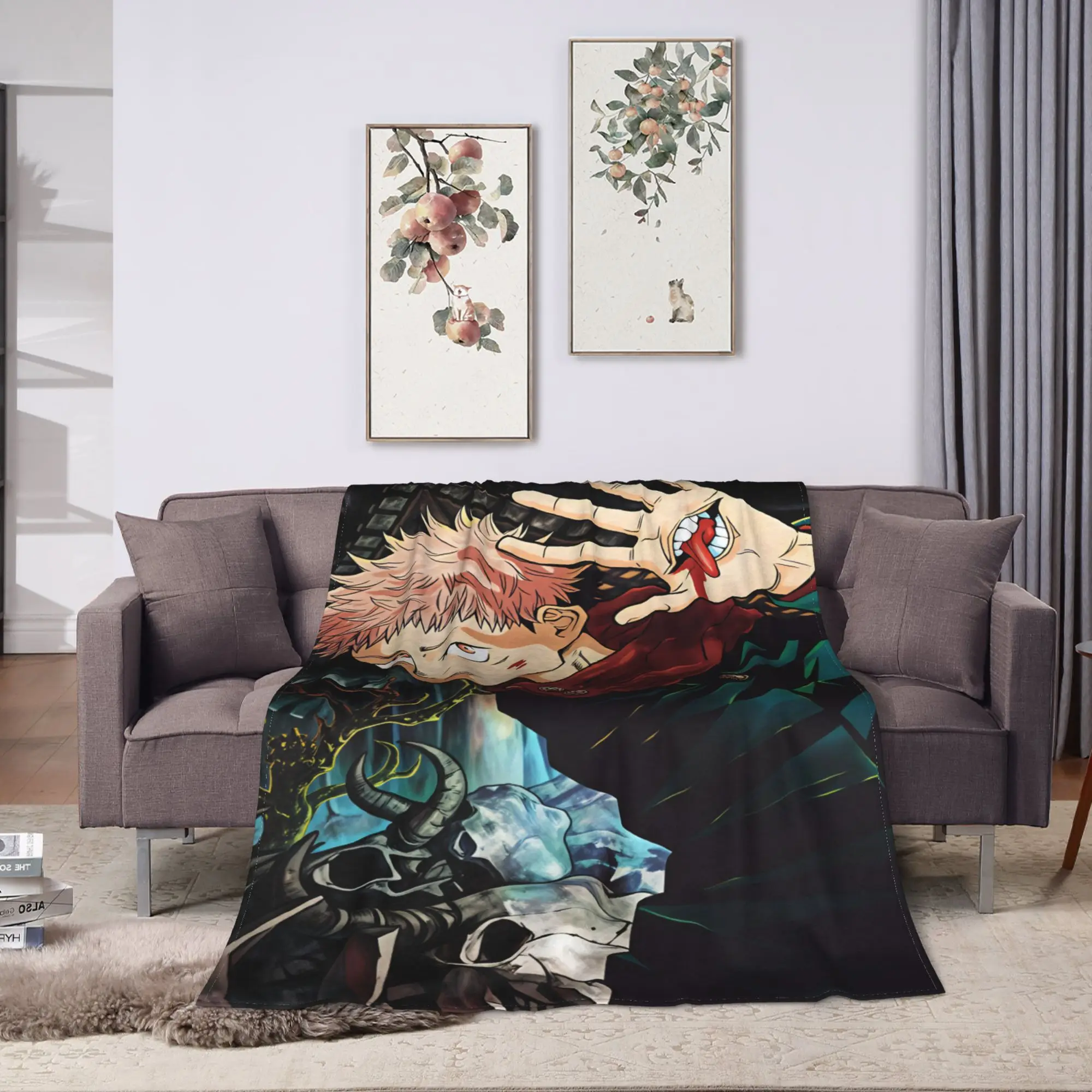 Yuji Itadori Super Warm Blanket J-Jujutsu Kaisens Girls Boys Plush Throw Blanket Fashion Bedroom Flannel Bedspread Sofa Cover
