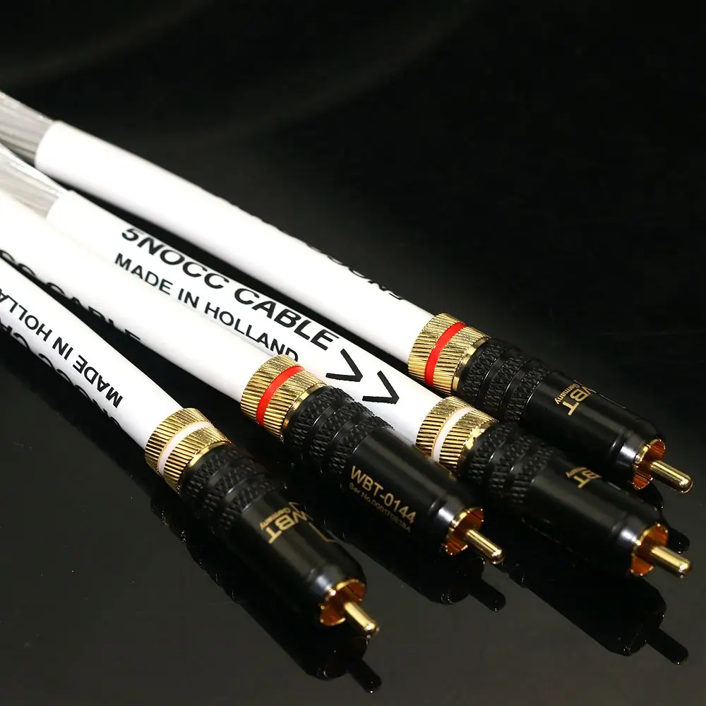Nederlandse Sterling Zilveren Meeaocc 7Nocc Audio Cd Speler Audiokabel Hifi Dubbele Rca Audio Versterker Signaalkabel WBT-0144 S