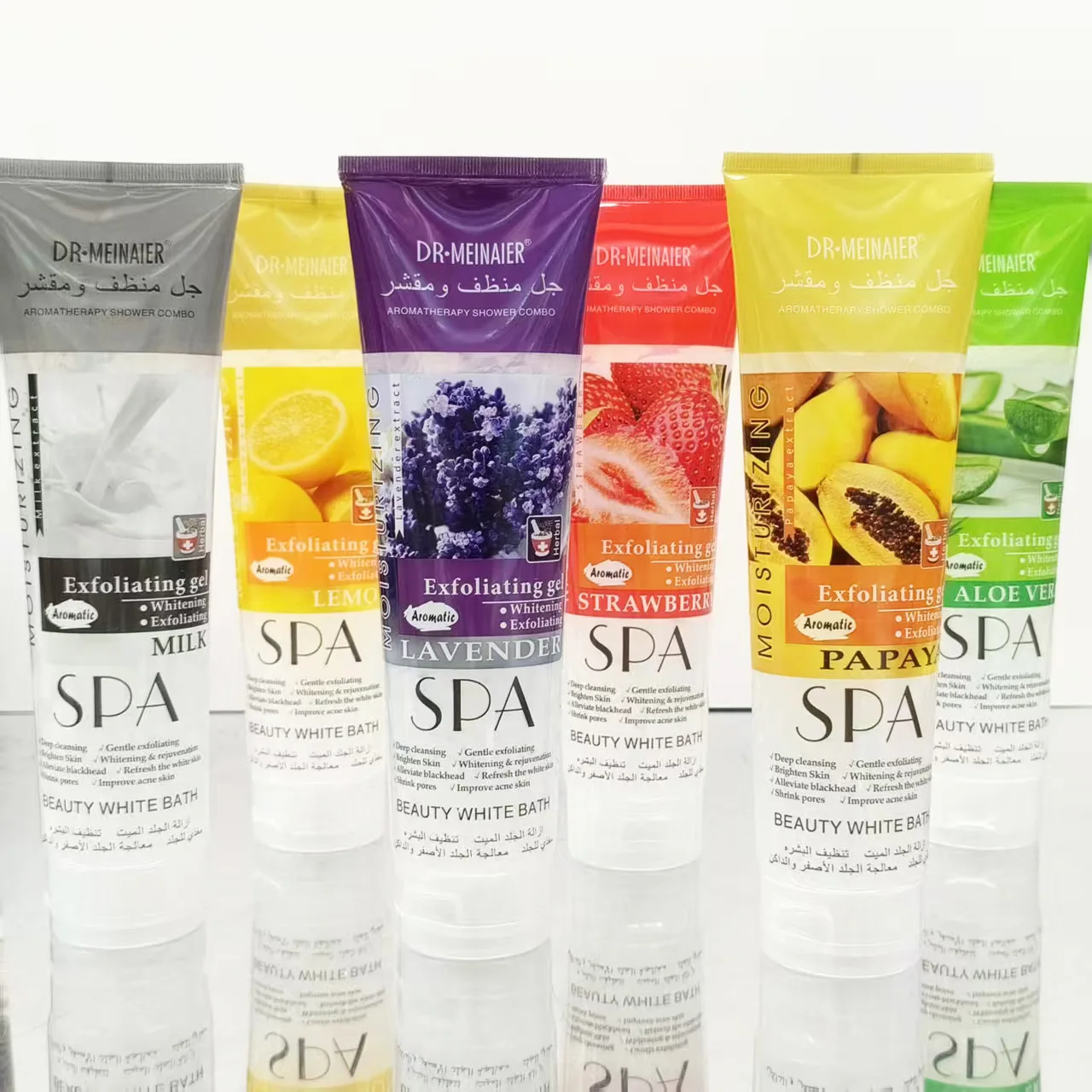 350g SPA Exfoliating Gel Aloe Rose Strawberry Facial Body Scrub Deep Clean Pores Moisturizing Smooth Skin Dead Skin Remover